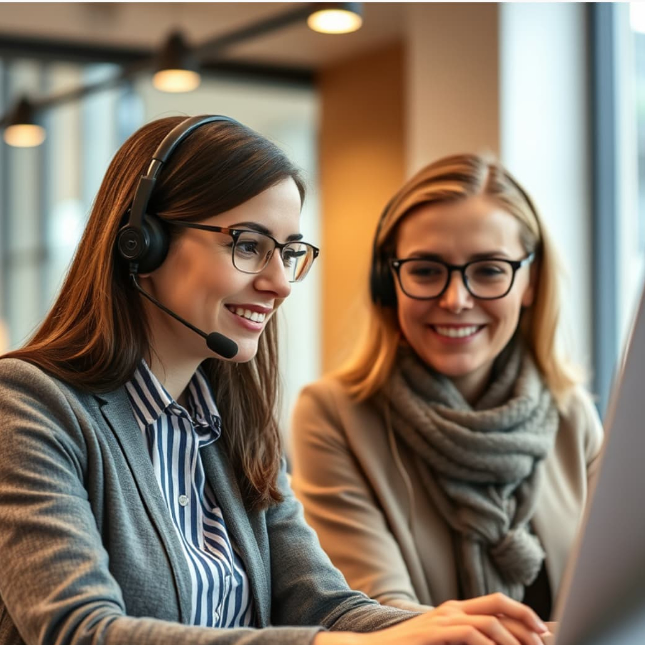 Young woman smiling while getting assistance from a tech support agent, representing the dependable and approachable support included in FixIT's monthly plans.