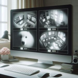 Security camera footage showing a dog in view, illustrating the importance of backing up data and recovering lost recordings.