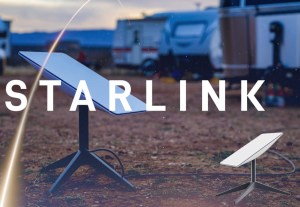 “Starlink satellite internet dish mounted on residential roof with clear sky background”